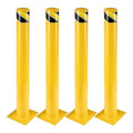 4 Pcs Safety Bollard, 42 Inch High Heavy-Duty Yellow Safety Bollard Steel Posts by CuisinAid