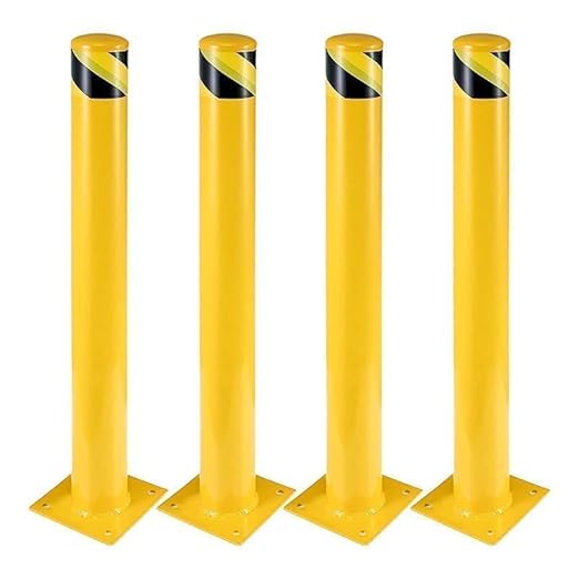 Safety Bollard, 4 Packs 48 Inch Metal Safety Bollard Post by TROPOW