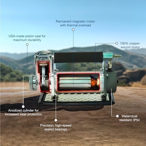 VIAIR 450P/45043 Automatic Portable Compressor, Tire Inflator Kit, Air Compressor for Truck, Jeep, SUV, and Car Tires, Portable Air Pump Kit, Car Accessories, 100% Duty Cycle, 150 PSI/1.80 CFM, Silver - Image 6