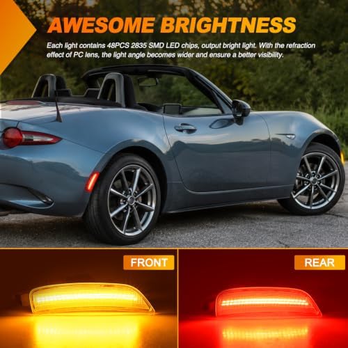 Nilight Fender Side Marker Lights 4PCS for 2016-2025 Mazda MX-5 Miata ND