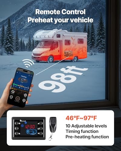 VEVOR Diesel Heater 8KW, DC 12V/24V, All in One Portable Diesel Air Heater with Bluetooth APP Control, Remote Control and LCD Screen, 1.9 Gal Fuel Tank for Trucks, Vans, RVs, Campers, and Garages - Image 6