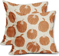 Burnt Orange Pumpkin Fall Pillow Covers 20x20 Set of 2 Autumn Harvest Print Thanksgiving Decorative Throw Pillows Outdoor Farmhouse Cushion Case Seasonal Decor for Couch Sofa Bed by Aytipun