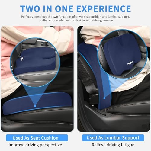 Nilight Car Seat Cushion 1PC Blue Universal Gel Memory Foam Seat Pad
