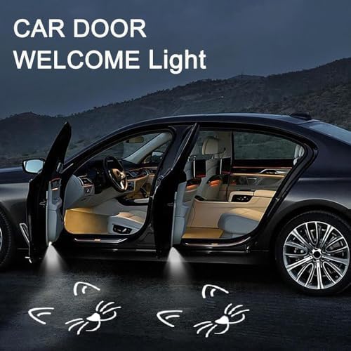 2PCS Cat Cars Door Logo Projector LED Shadow Light Welcome Lamp