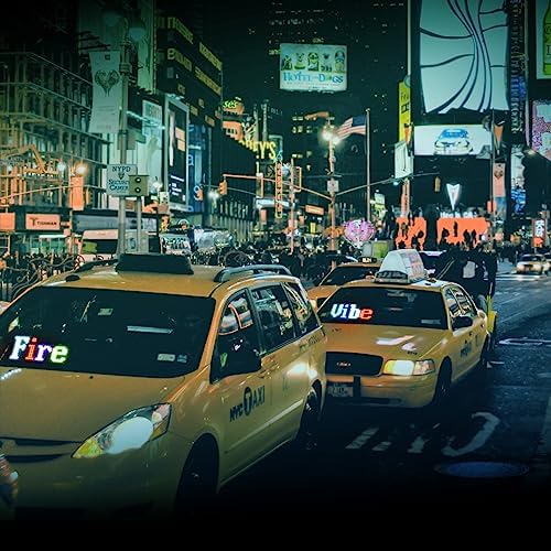 LED Light Signs for Car,Programmable Bluetooth APP Control,DIY Editor Text, Patterns, Animations for Car Game Room Party Bar (3"x 7")