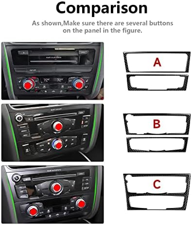 Car Air Conditioning CD Panel Decals for Audi A4 A5 S4 S5 RS4 RS5 Q5 Accessories Carbon Fiber Interior Stickers, Style C