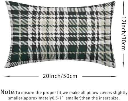 Christmas Plaid Lumber Pillow Covers 12x20 Set of 2 Green Highly Absorbent - Image 4