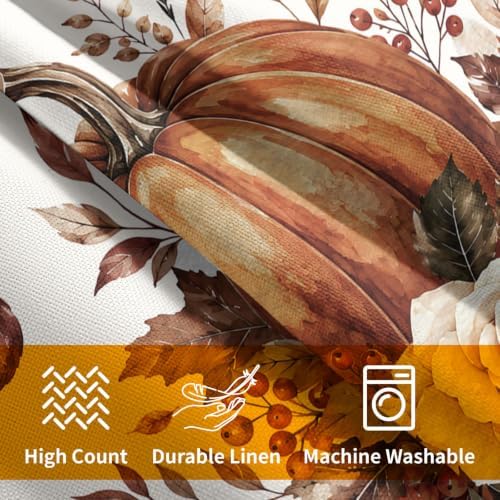 Fall Pumpkin Pillow Covers 22x22 Set of 2 Burnt Orange Maple Leaves Floral Outdoor Throw Pillows Covers Thanksgiving Rustic Decorative Farmhouse Cushion Case for Living Room Couch Sofa - Image 6