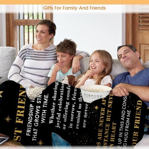 Best Friend Friendship Gifts Blanket for Women Men Mom Birthday Christmas Halloween Easter Gift Female Friends Kids Girls Boys Blue Butterfly Inspirational Words Throw Blanket 50"x60" - Image 5
