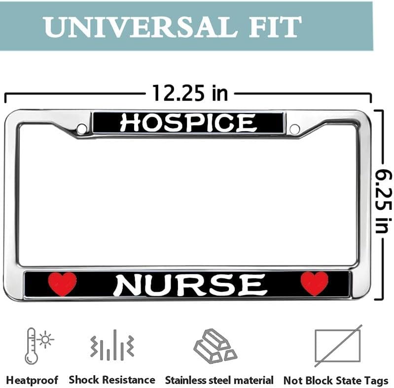 Great Nurse Saying Black Car Chrome License Plate Frame Nurse Gifts Metal Chrome Auto License Plate Frame Cover