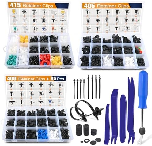 GOOACC 1315PCS Retainer Clips Interior Accessories - 56 Most Popular Sizes Bumper Trim Body Clips with Fasteners Remover and 10Pcs Reusable Cable Ties for Toyota Nissan Ford BMW Chevy Honda Subaru by GOOACC