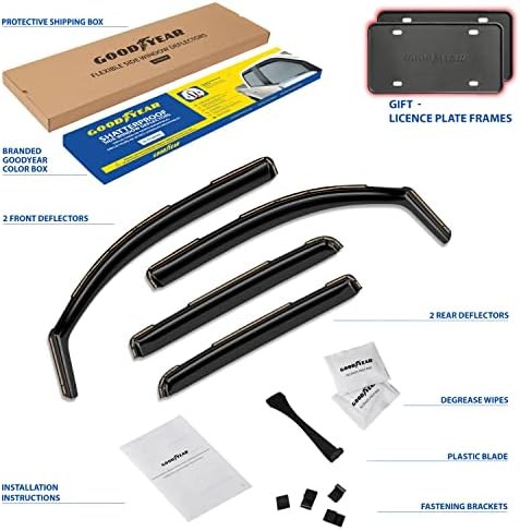 Goodyear Shatterproof in-Channel Window Deflectors for Trucks Chevrolet (Chevy) Silverado/GMC Sierra 2014-2018 Crew Cab, Rain Guards, Window Visors, Vent Deflector,Truck Accessories,4pcs- GY003402LPf