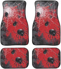 Red Spider Car Carpet Floor Mat Gothic Rubber Heel Pad 4PC Non Slip Car Mats Full Set, Black White Wolf Lover All Weather Auto Mats Fit SUV Truck