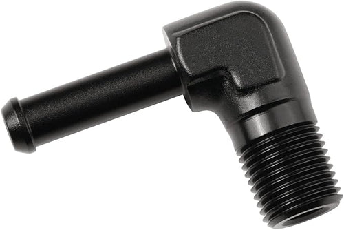 1/8 NPT Male to 1/4" Hose Barb Fitting Adapter 90 Degree Elbow Aluminum Black by Podavelle