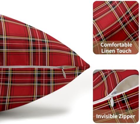 Christmas Plaid Lumber Pillow Covers 12x20 Set of 2 Red Highly Absorbent - Image 5