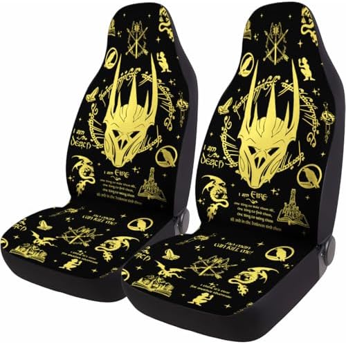 GENANY Wizard Journey Symbols Car Seat Covers, 2-Piece Front Seat Set