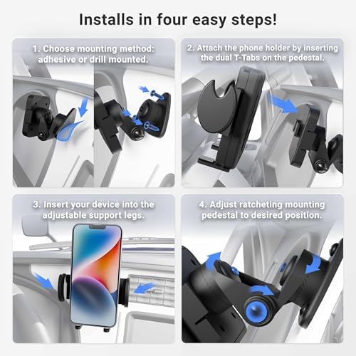 ARKON Mounts - Adhesive Truck & Car Phone Holder | Secure Grip | Versatile Compatibility | Easy Installation | Phone Holder For Car | For iPhone, Samsung, Google, Huawei, Nokia, other Smartphones