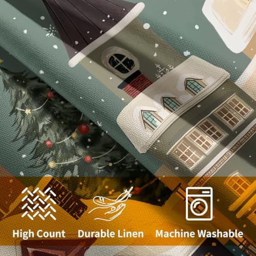 Winter Christmas House Pillow Covers 22x22 Set of 2 Highly Absorbent - Image 6