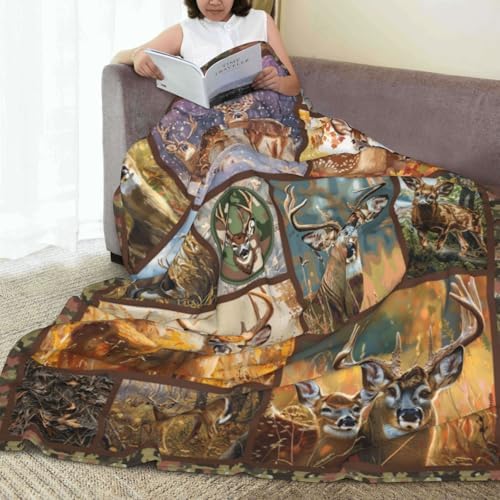 Deer Blanket Deer Throw Blanket Elk Lover Gifts for Men Boys Hunting Decor Warm Soft Plush Fleece Flannel Camo Fawn Blanket for Adults Women Gift for Hunting Lover 50"X60" - Image 6