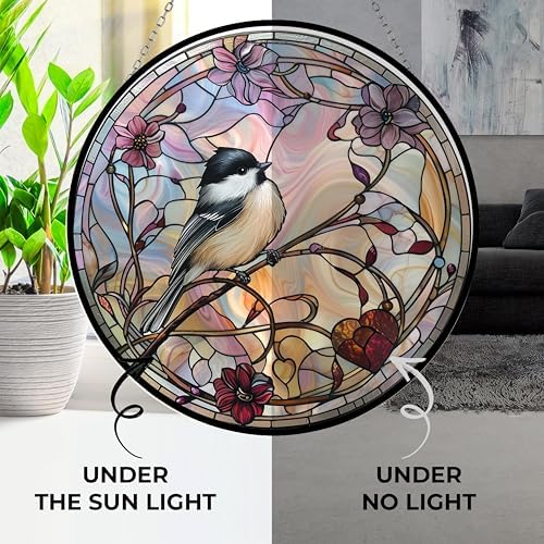 Easter Chickadee Stained Glass Suncatcher Stained Glass Window Hanging Home Decor Garden Halloween Christmas Wedding Housewarming Gifts - Image 4