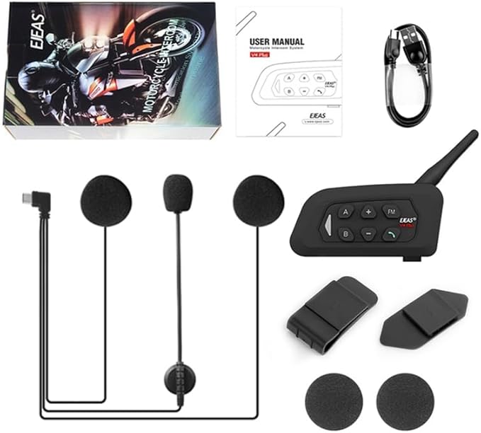 MIMIRACLE V4 Plus Motorcycle Helmet Bluetooth Intercom Headset - Image 6