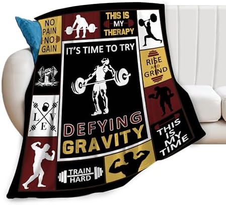Weightlifting Blanket Weightlifting Throw Blanket Fitness Sport Lover Gifts for Men Women Girls Stuff Fleece Flannel Plush Bedding Decor for Gym Bed Sofa Stadium Gymnasium 60"X80" by Unknown