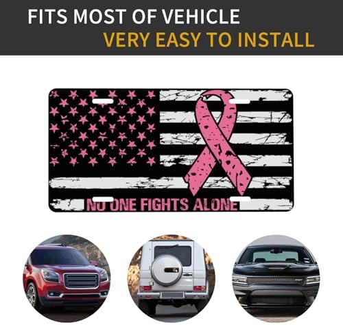 Breast Cancer Front License Plate 6" * 12" for Women