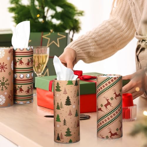 Hushee 10 Pcs Christmas Car Tissue Cylinders with 500 Tissues (Snowflake) - Image 4