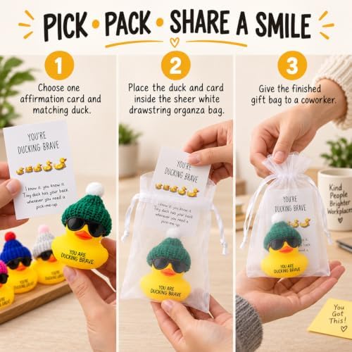 Liliful Mini Rubber Ducks with Glasses Hats, 108 Sets, Elegant Christmas - Image 3