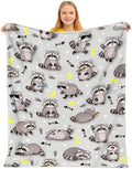 Raccoon Blanket Raccoons Throw Blanket Raccoon Lovers Gifts Soft Fluffy Animal Print Plush Throw for Bedroom Sofa Couch Travel Camping Christmas Birthday Gifts for Women Men Kid 60"x50" by Cvrozpwy