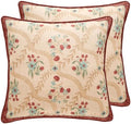 patdrea Designer Pack of 2 Square Throw Pillow Covers,Farmhouse Vintage Linen with Beige Ancient Idyll Pattern Pillows Cover,Decorative Pillowcases Cushion for Bed Living Room Outdoor Car,18"x18" by patdrea