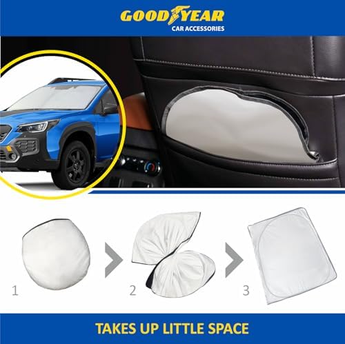 Goodyear Foldable Windshield Sunshade for Subaru Outback 2020-2025, Car Accessories, Sunshade Cover, Sun Shade Car Windshield, Window Sun Blocker - GY008280