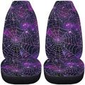 Halloween Galaxy Spider Web Car Seat Cover for Women 2Pcs Halloween Car Accessory Decoration Non Slip Easy to Install Vehicle Seat Covers for Front Seats