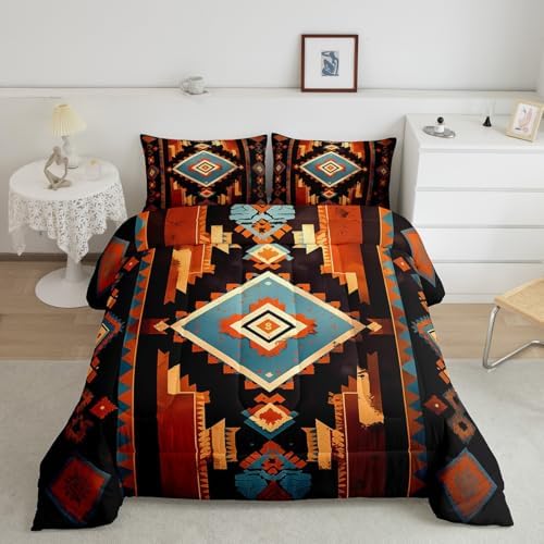 Feelyou Boho Bedding Set Toddle Size Western Decor Comforter Set for Kids Boys Girls Southwest Native American Design Comforter Southwestern Geometric Duvet Set by Feelyou