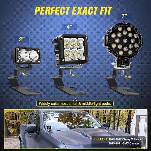 Nilight Ditch Light Brackets for Chevy Colorado 2015-2022, GMC Canyon 15-21