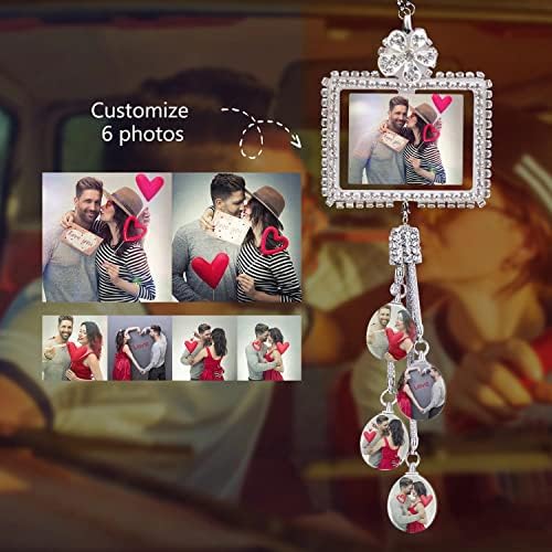 Custom Photo Rearview Mirror Decoration - Ladies Diamond Ornaments, Cute Car Accessories - Image 2