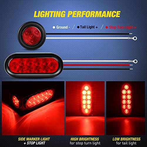 Nilight Steel Weld-On Trailer Light Box Kit with 6 Inch Oval LED Tail Light