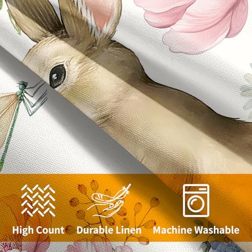 Easter Pillow Covers 20x20 Set of 2 Cute Bunny Rabbit Throw Pillow Covers Rustic Spring Pillowcase Linen Decoration Farmhouse Soft Decorative Floral Cushion Case Couch for Indoor Outdoor Home Decor - Image 6