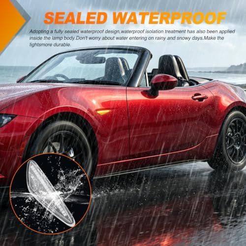 Nilight Fender Side Marker Lights 2PCS for 2016-2025 Mazda MX-5 Miata ND