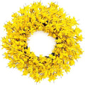 24 Inch Fall Wreath for Front Door Full Yellow Forsythia Wreath by Huashen