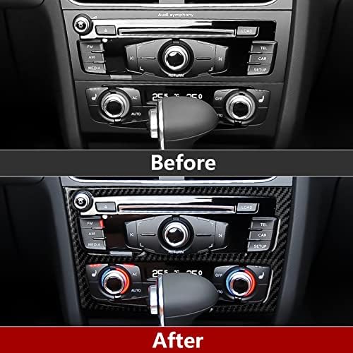 Car Air Conditioning CD Panel Decals for Audi A4 A5 S4 S5 RS4 RS5 Q5 Accessories Carbon Fiber Interior Stickers, Style C