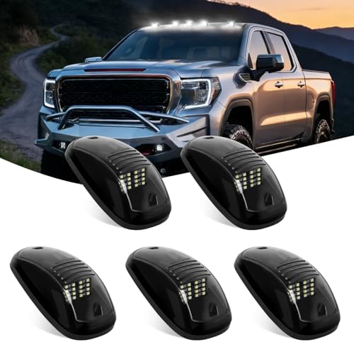 Nilight Cab Roof Marker Light 5 PCS 16 LED Smoked Lens White Top Lights
