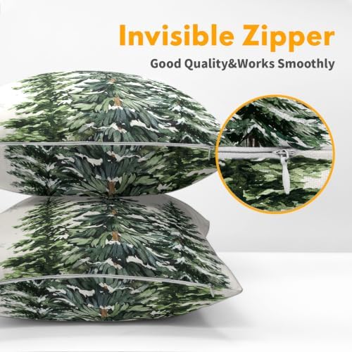 Winter Christmas Tree Pillow Covers 16x16 Set of 2 Highly Absorbent - Image 5