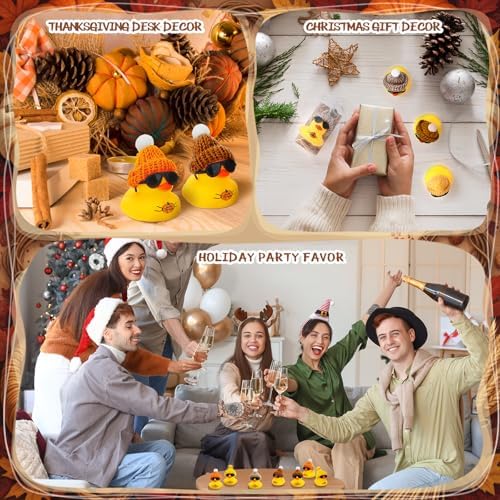 Liliful 48 Sets Friendsgiving Desk Decor Happy Friendsgiving Rubber Ducks - Image 6
