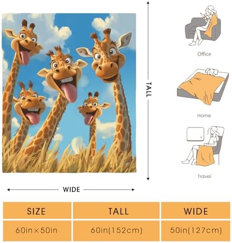 Giraffe Blanket for Adults Women Men Girls Boys Birthday Christmas Halloween Easter Father's Day Dad Husband Boyfriend Son Throw Blanket 60"x80" - Image 2