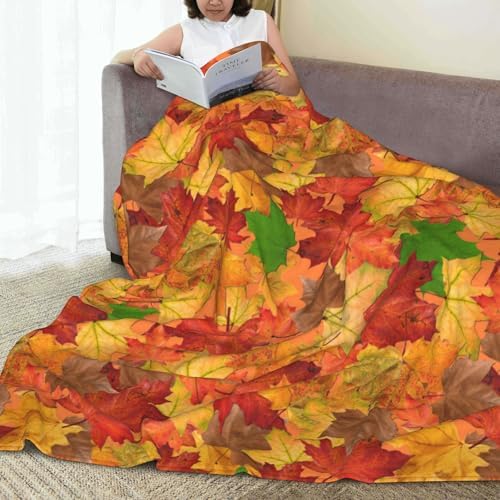 Maple Leaves Throw Blanket - Soft, Cozy, Fluffy Warm Blanket for Kids, Women, Men - Autumn Leaf Pattern for Sofa, Couch, Bed, Home Fall Decor, Christmas, Birthday Gifts - 60"X50" - Image 5