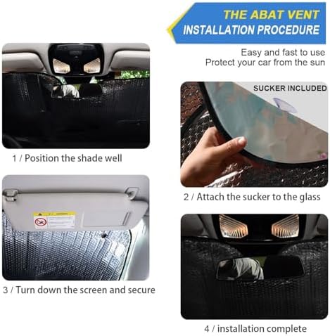 Highland Cows Florals Car Windshield Sun Shade Foldable UV Ray Sun Visor Protector Sunshade to Keep Your Vehicle Cool (53" x 23.5")