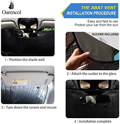 Cat Driving Car Windshield Sun Shade Fun Animal Cool Foldable UV Ray Sun Visor Protector Sunshade to Keep Your Vehicle Cool (55" x 27.6")