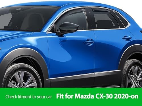 Goodyear Shatterproof in-Channel Window Deflectors for Mazda CX-30 2020-2026, Rain Guards, Window Visors for Cars, Vent Deflector, Car Accessories, 4 pcs - GY009010