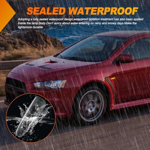 Nilight Fender Side Marker Lights 2PCS for 2008-2018 Lancer Evolution X